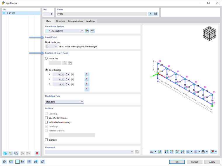 Defining Insert Points