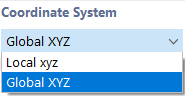 Selecting Line Support Coordinate System