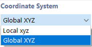Selecting Line Support Coordinate System
