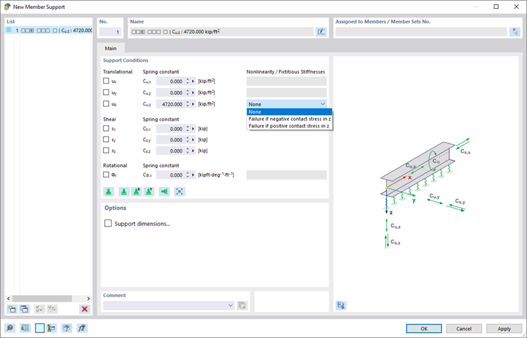 Dialog Box "New Member Support"