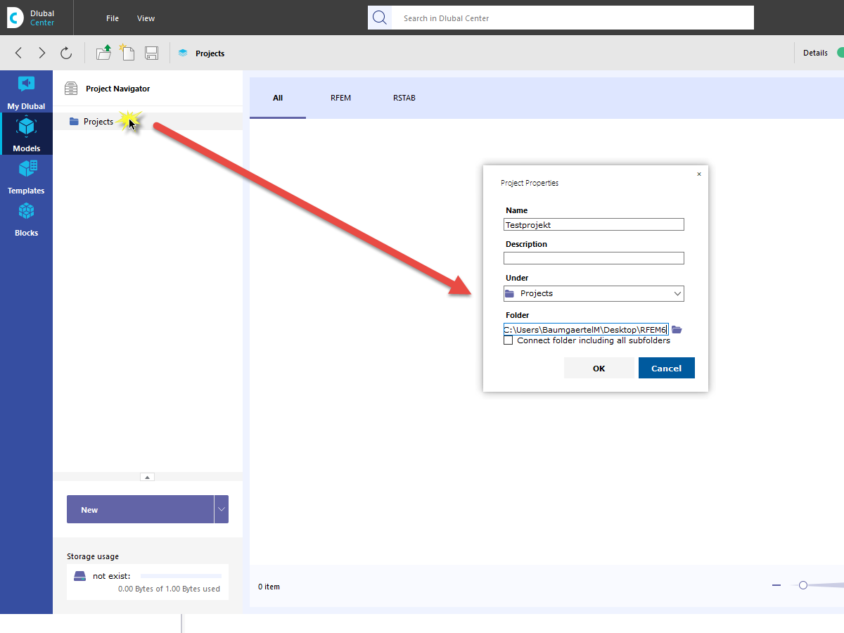 FAQ 005044 | How can I integrate my customer projects into the project navigator via Dlubal Center?