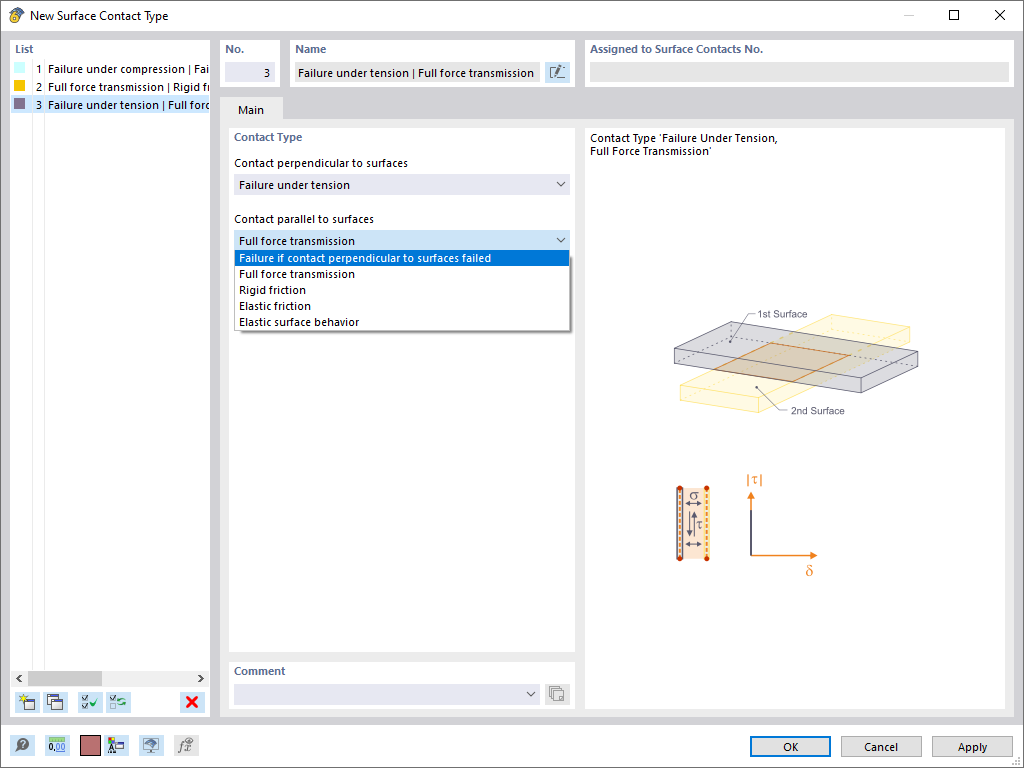 Dialog Box "New Surface Contact Type"