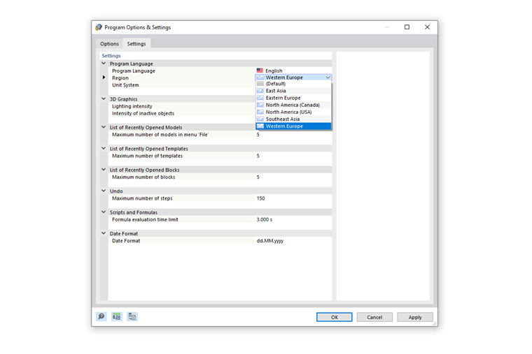 FAQ 005048 | How can I change the language and region of the graphical user interface?