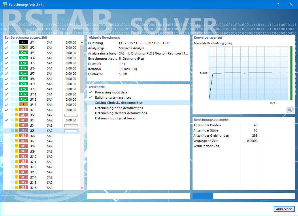 Parallel Calculation of Several Load Combinations