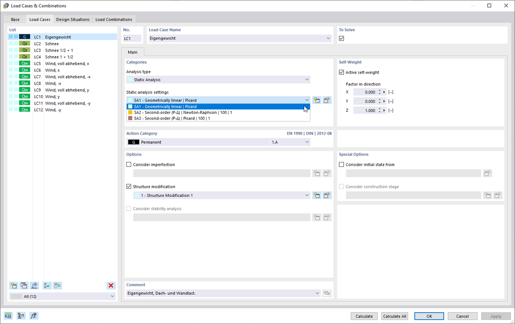 Feature 002027 | Individual Setting of Calculation Parameters
