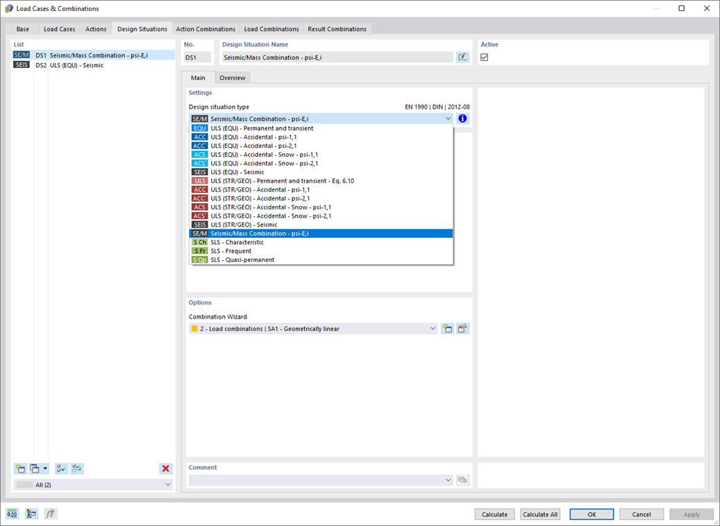 Design Situation for Modal Analysis