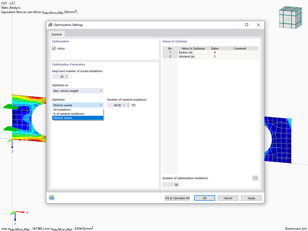 Optimization Settings