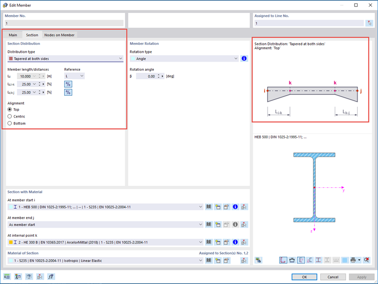 FAQ 005059 | How can I insert a taper on the member?