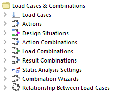 Load Cases and Combinations in Navigator