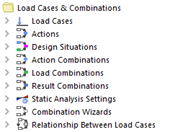 Load Cases and Combinations in Navigator