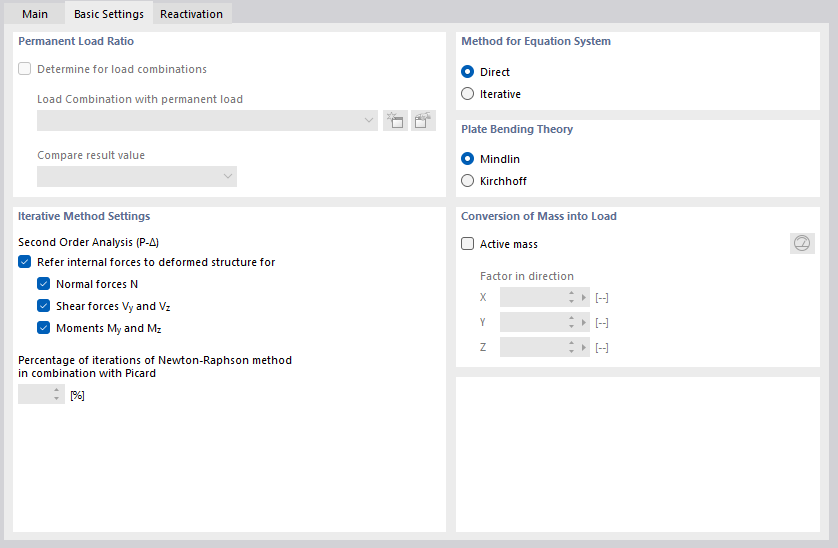 Basic Settings for Static Analysis Settings