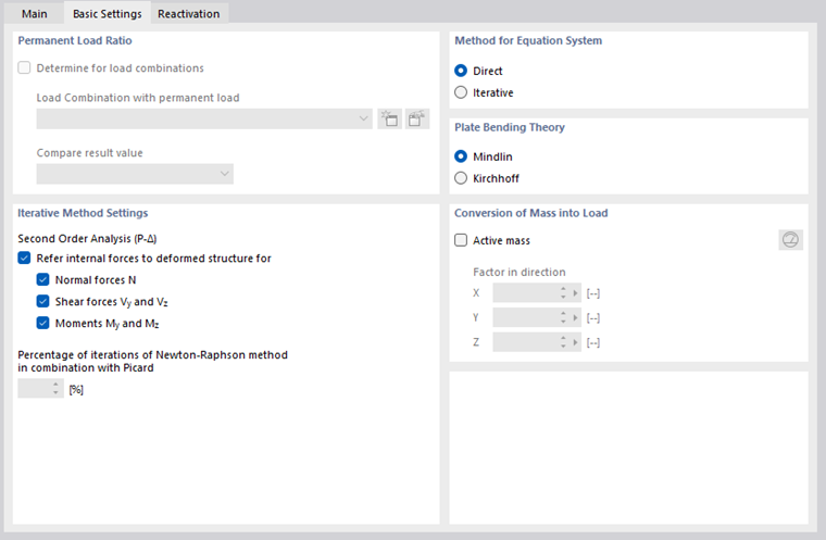 Basic Settings for Static Analysis Settings