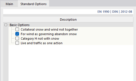 Setting Standard Options