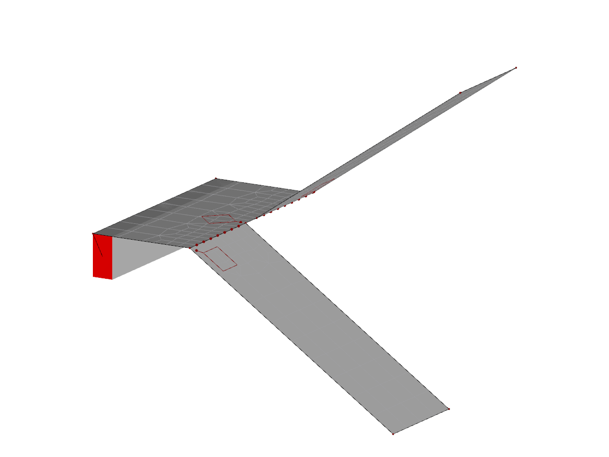 Straight Staircase with 1 Landing and 2 Webs and Beams