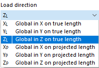 Selecting Load Direction of Globally Acting Load