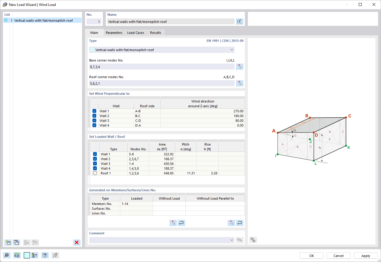 Dialog Box "New Load Wizard | Wind Load"