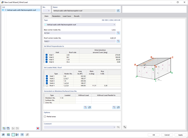 Dialog Box "New Load Wizard | Wind Loads"