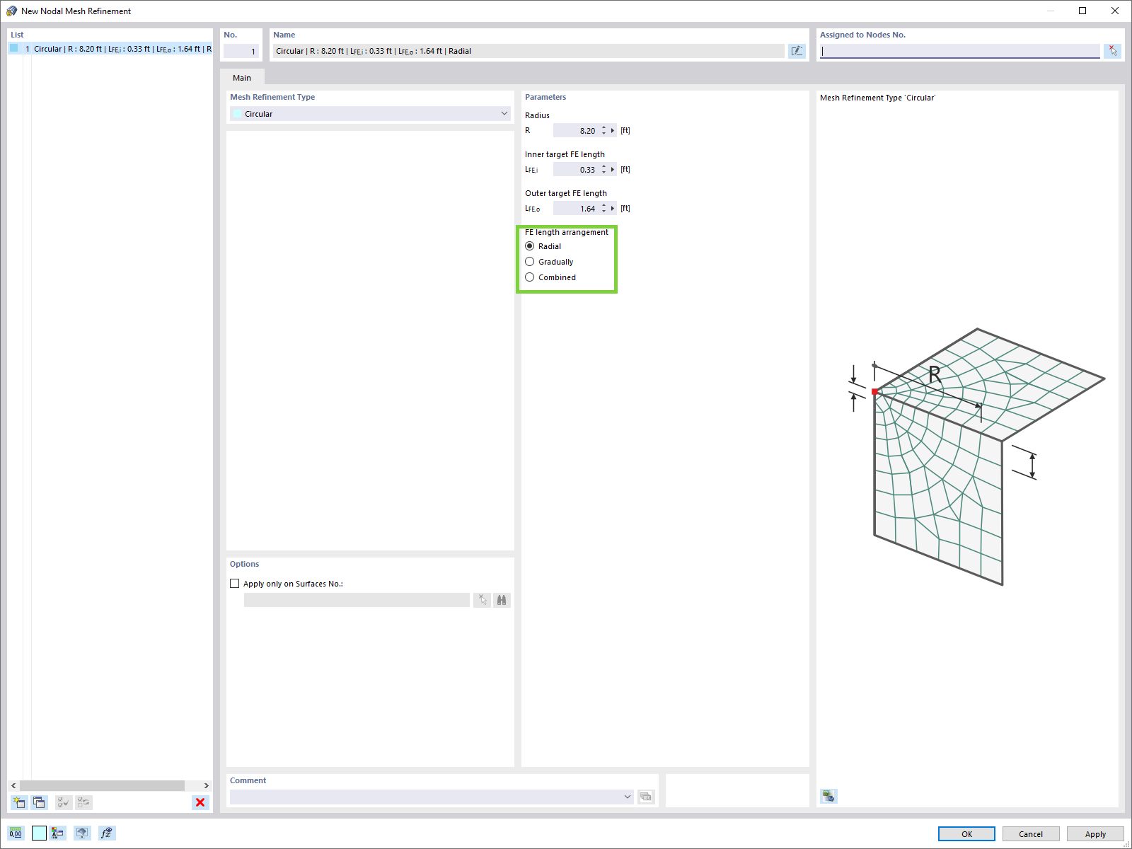 Extended Specifications of Nodal Mesh Refinement