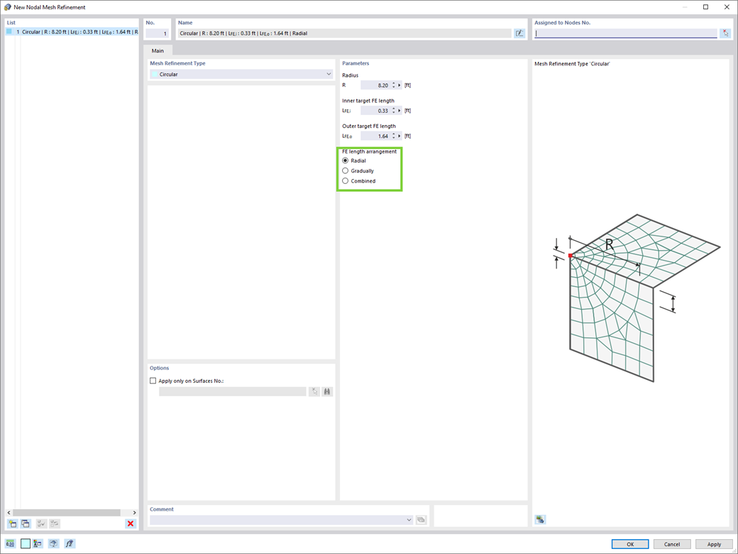 Extended Specifications of Nodal Mesh Refinement
