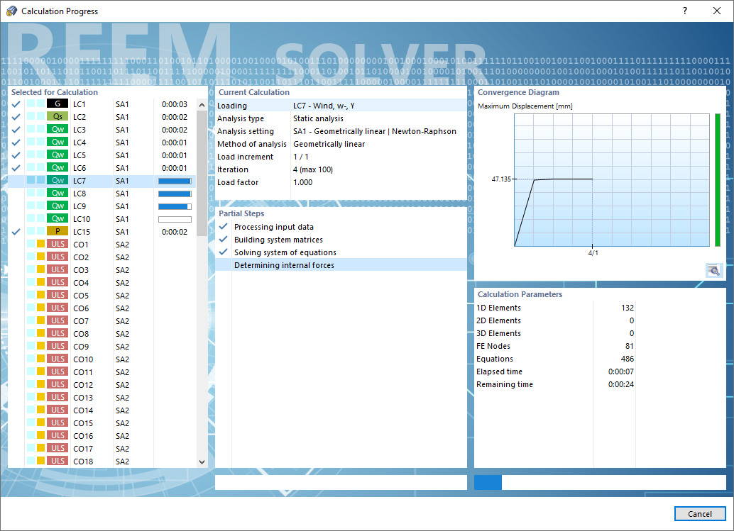 Parallel Calculation of Load Combinations