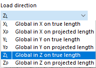 Selecting Load Direction of Globally Acting Load