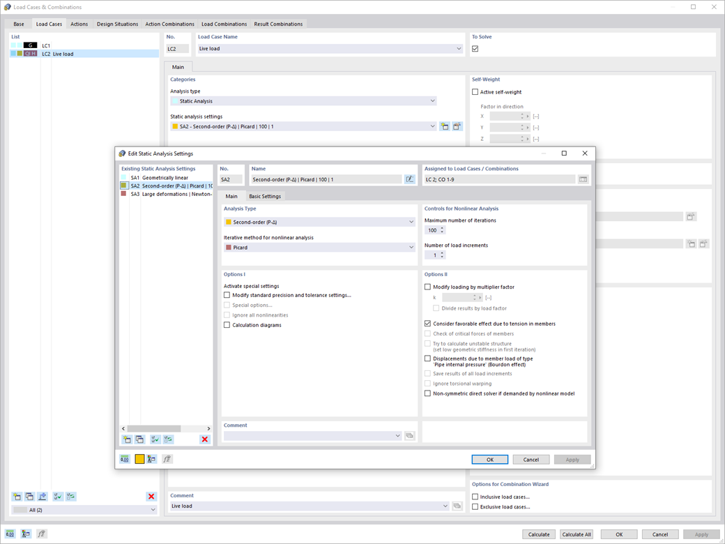 Dialog Box "Structural Analysis"