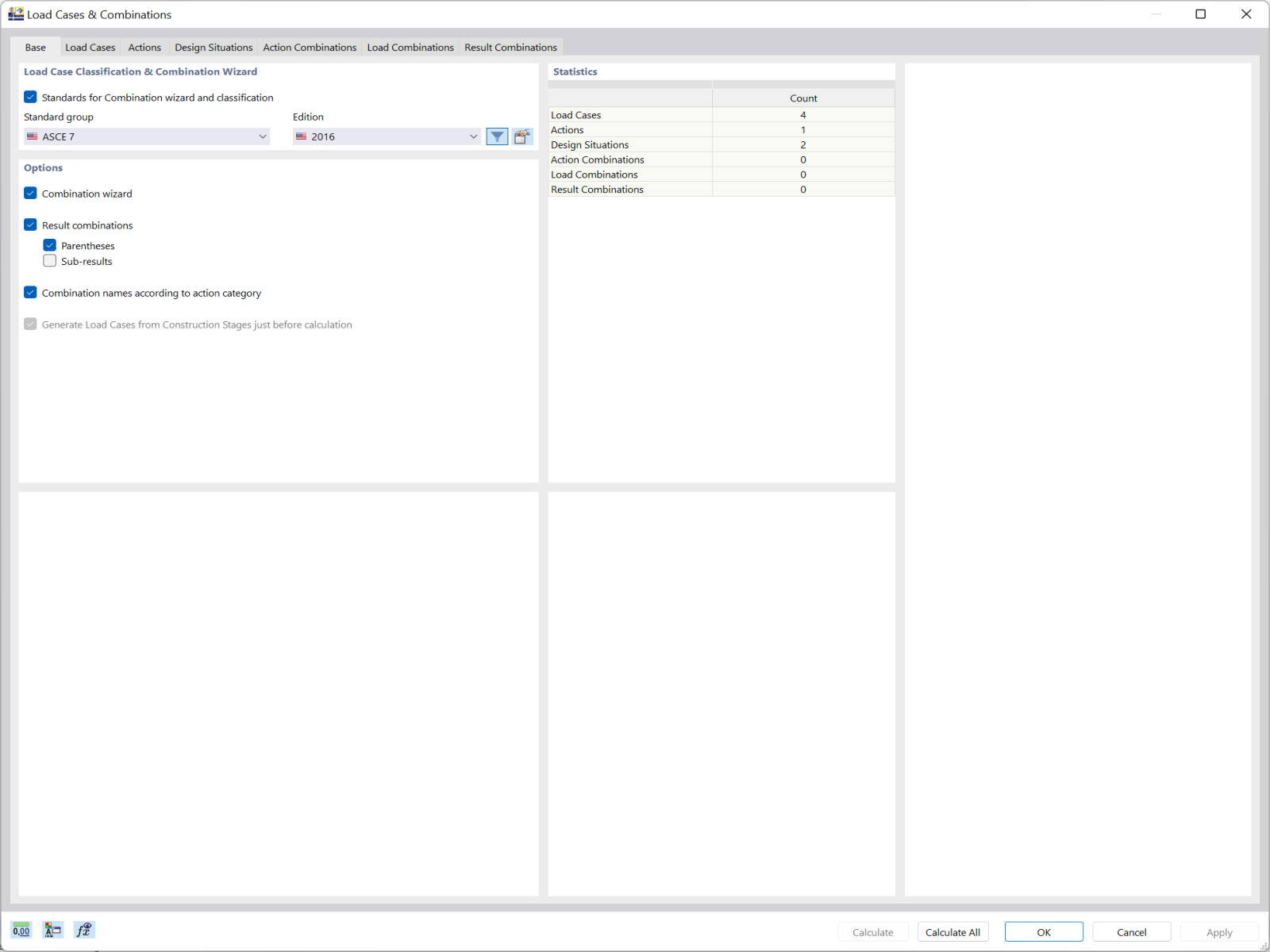 Combination Wizard Dialog Box