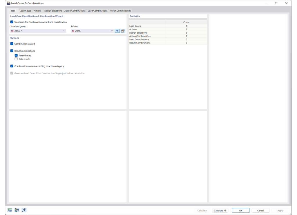Combination Wizard Dialog Box