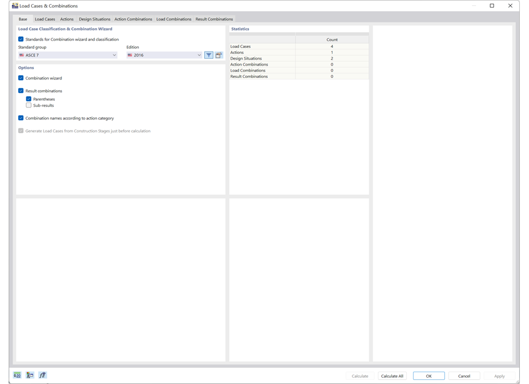 Combination Wizard Dialog Box