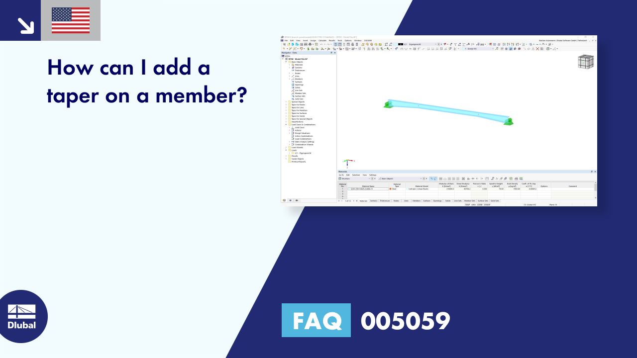How can I add a taper on a member?