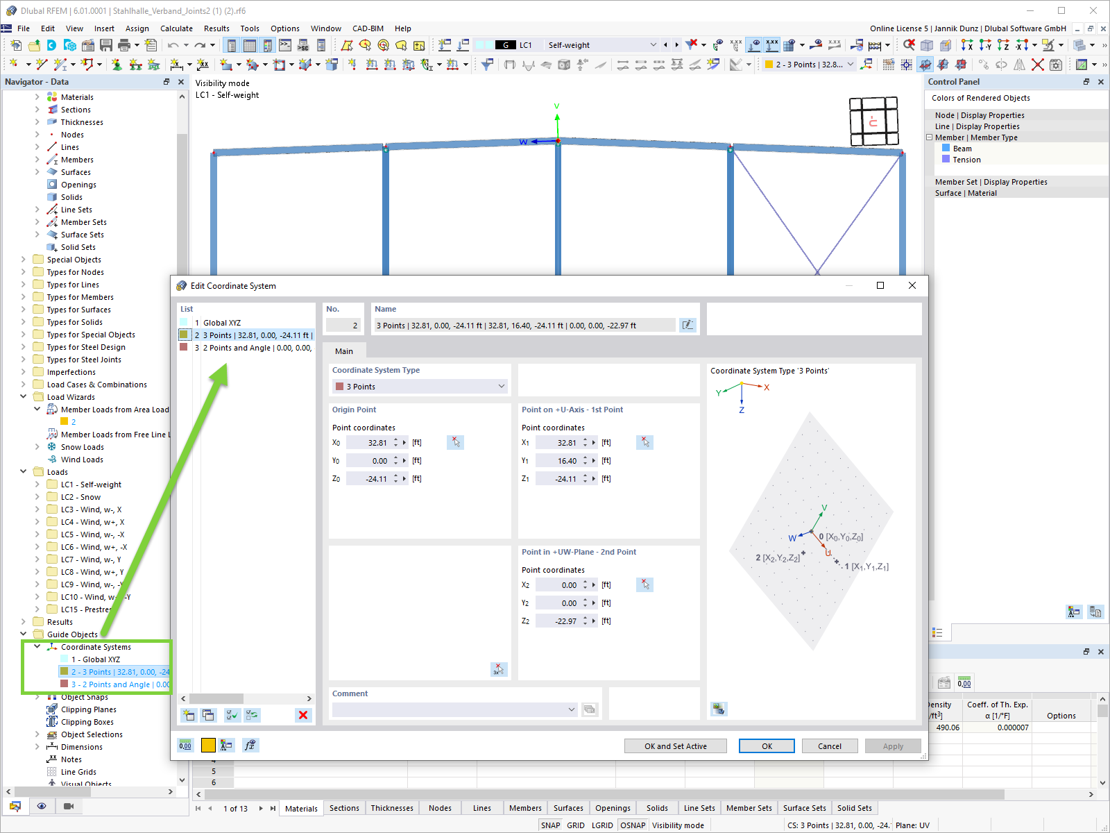 Global Organization of User-Defined Coordinate Systems
