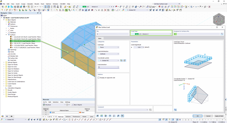 Wind Load via Load Transfer Surfaces