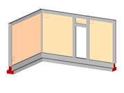 Corner Masonry Wall with Door