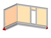 Corner Masonry Wall with Door