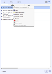 Models in List View with Model's Shortcut Menu