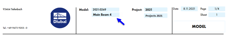 Model Description in Printout Report
