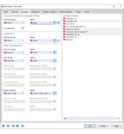 Dialog Box "New Model – Base Data", Tab "Standards I"