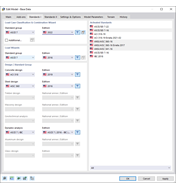 Dialog Box "New Model – Base Data", Tab "Standards I"