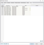 Dialog Box "Edit Model – Base Data", Tab "History"