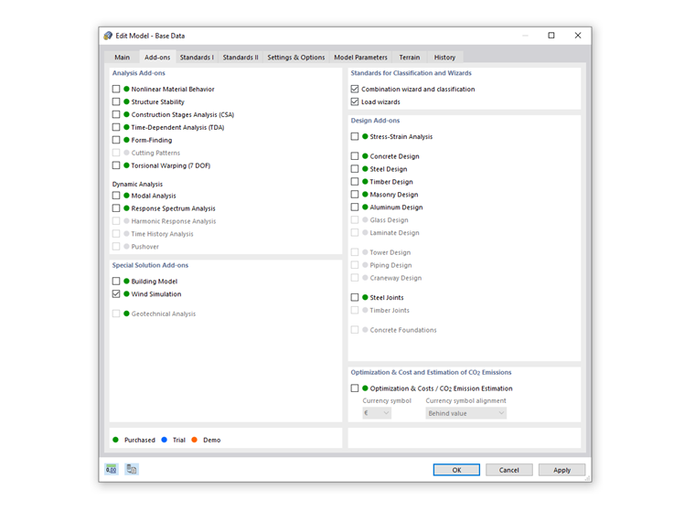 FAQ 005120 | Is it possible to use the add-ons that are grayed out in the overview?