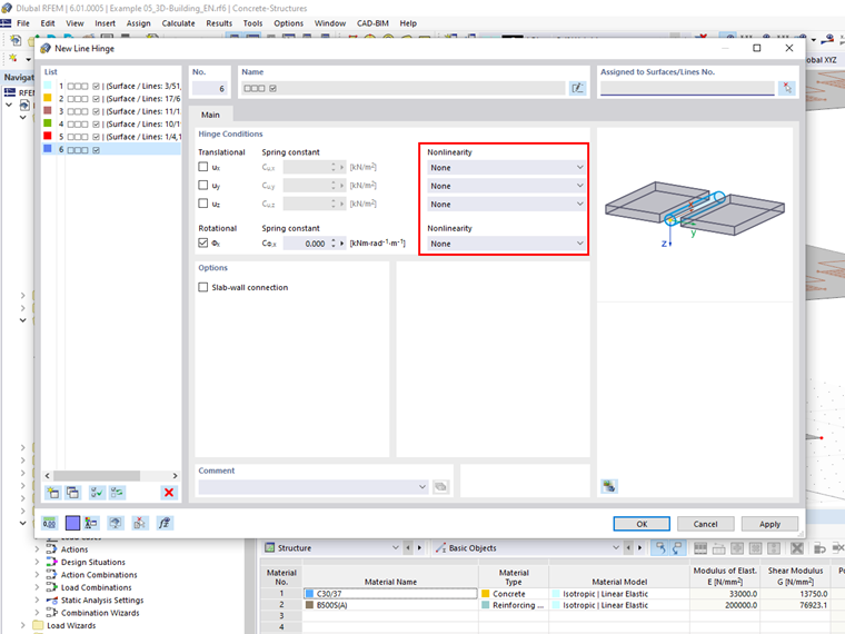 FAQ 005124 | I am looking for the line releases in RFEM 6 that I know from RFEM 5. Are these no longer available in RFEM 6?