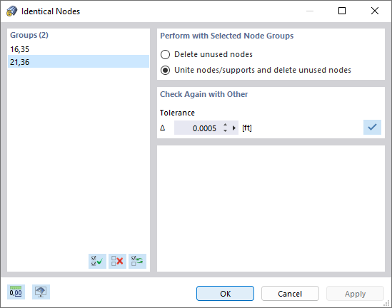 Result of Model Check for Identical Nodes