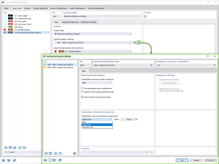 Spectral Analysis Settings