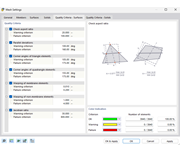 Dialog Box "Mesh Settings", Tab "Quality Criteria - Surfaces"