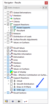 Displaying Support Reactions with Signs