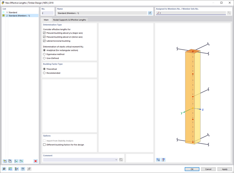 Dialog Box "New Buckling Lengths"