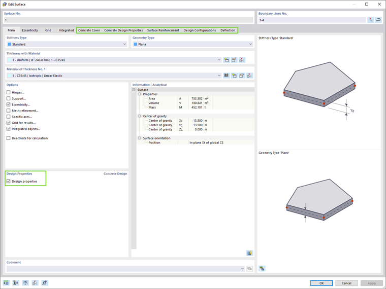 Design Properties of Slab