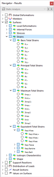 Selecting Surface Strains in Navigator