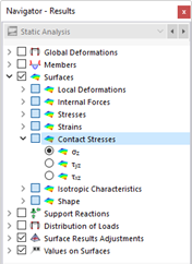 Selecting Contact Stresses in Navigator