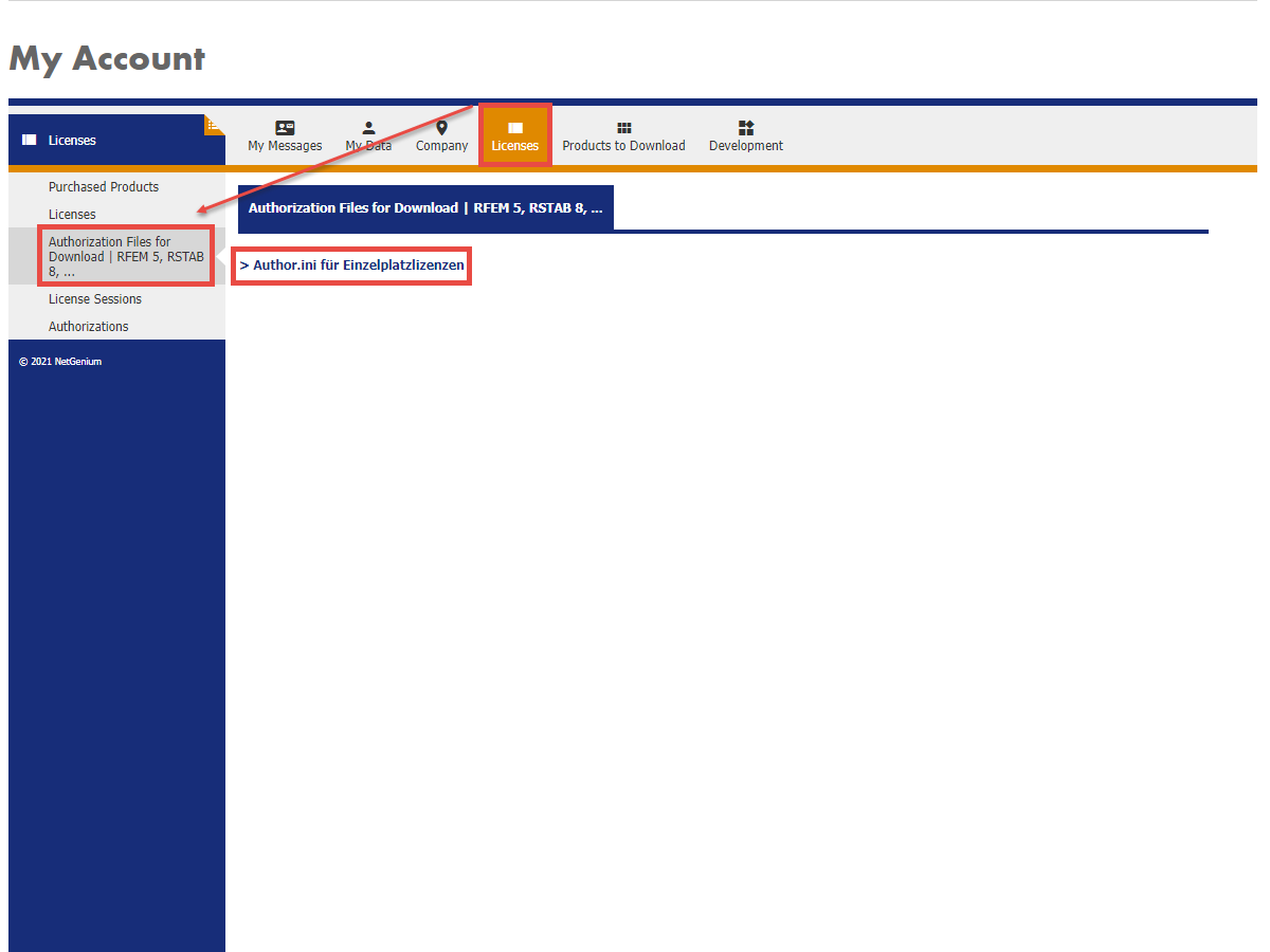 FAQ 002518 | How do I get the current authorization file for RFEM 5, RSTAB 8, and other stand-alone programs?